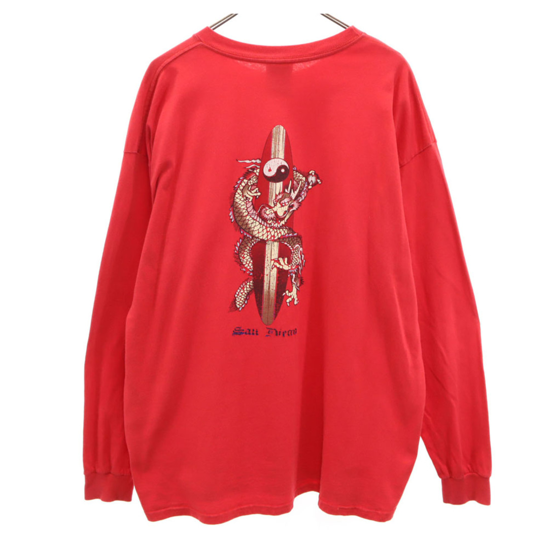 NIKE - ナイキ 90s バックプリント 長袖 チームタグ Tシャツ XL レッド