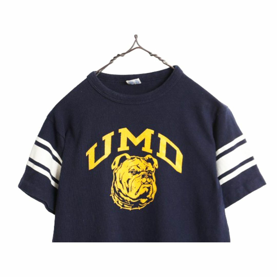 Champion - 80s USA製 チャンピオン カレッジ プリント フットボール T