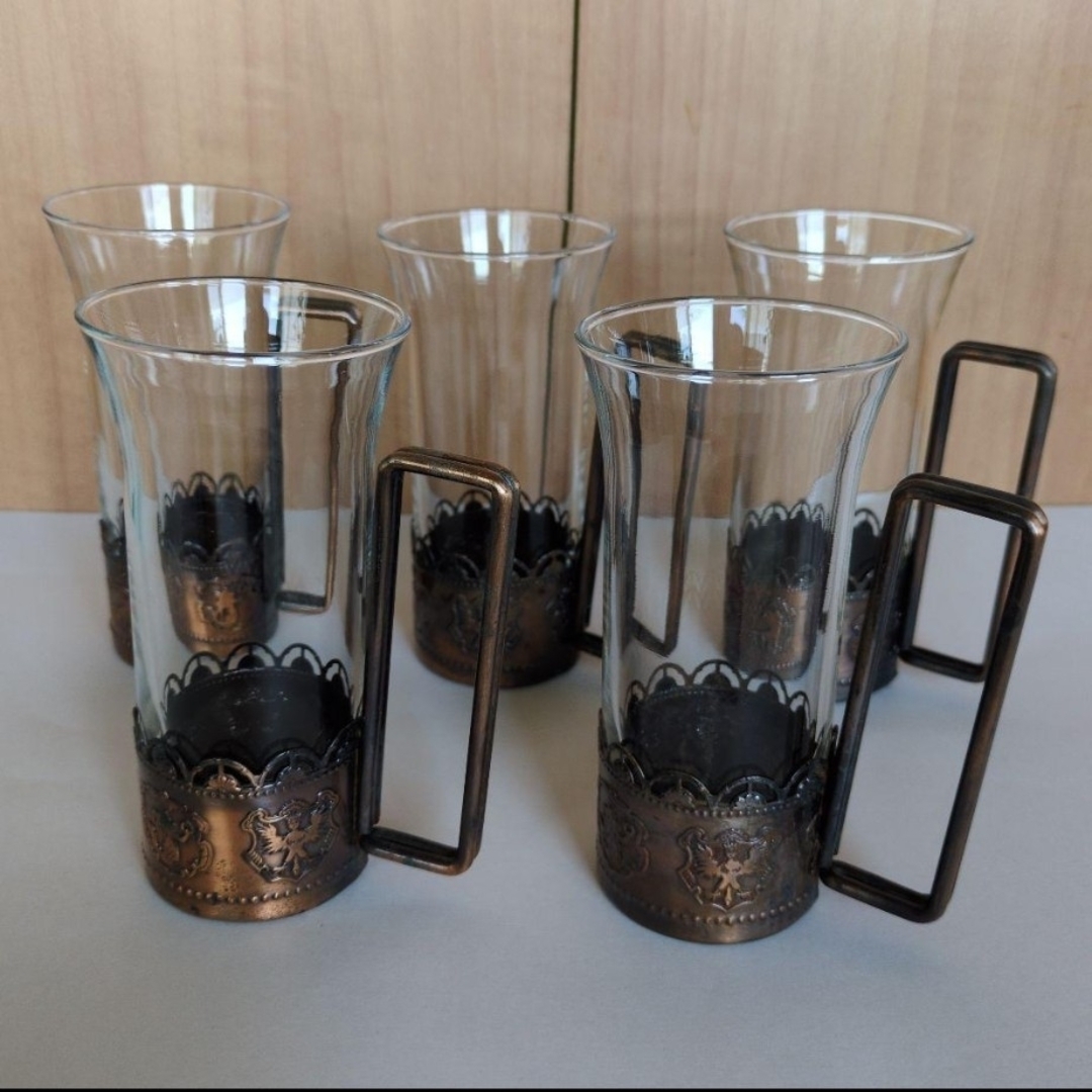 昭和レトロ 取手付きホットグラス5客の通販 by やよばあば's shop｜ラクマ