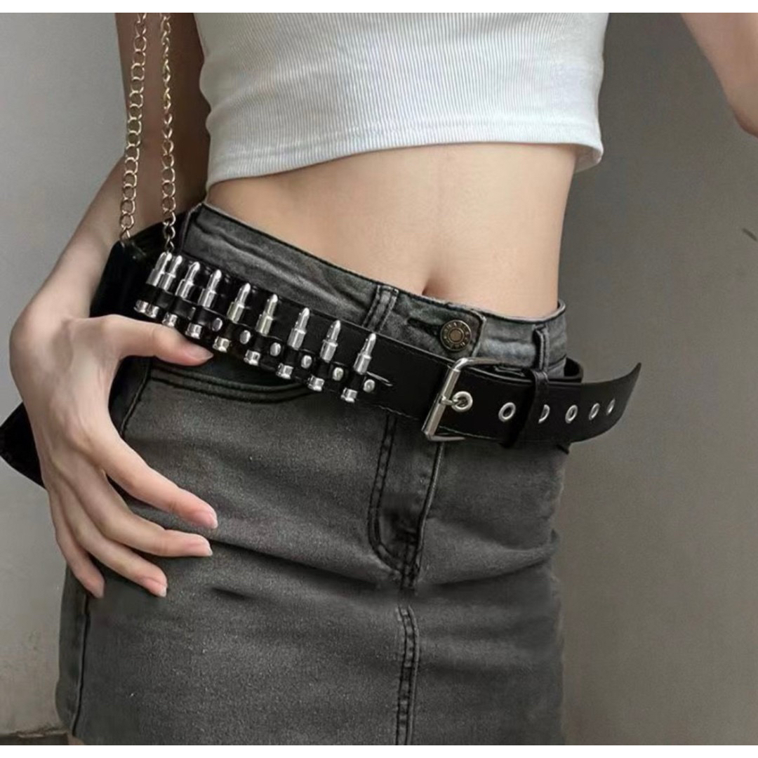 話題沸騰 弾丸ベルトopium y2k ロック ビジュアル ハードコア パンクの