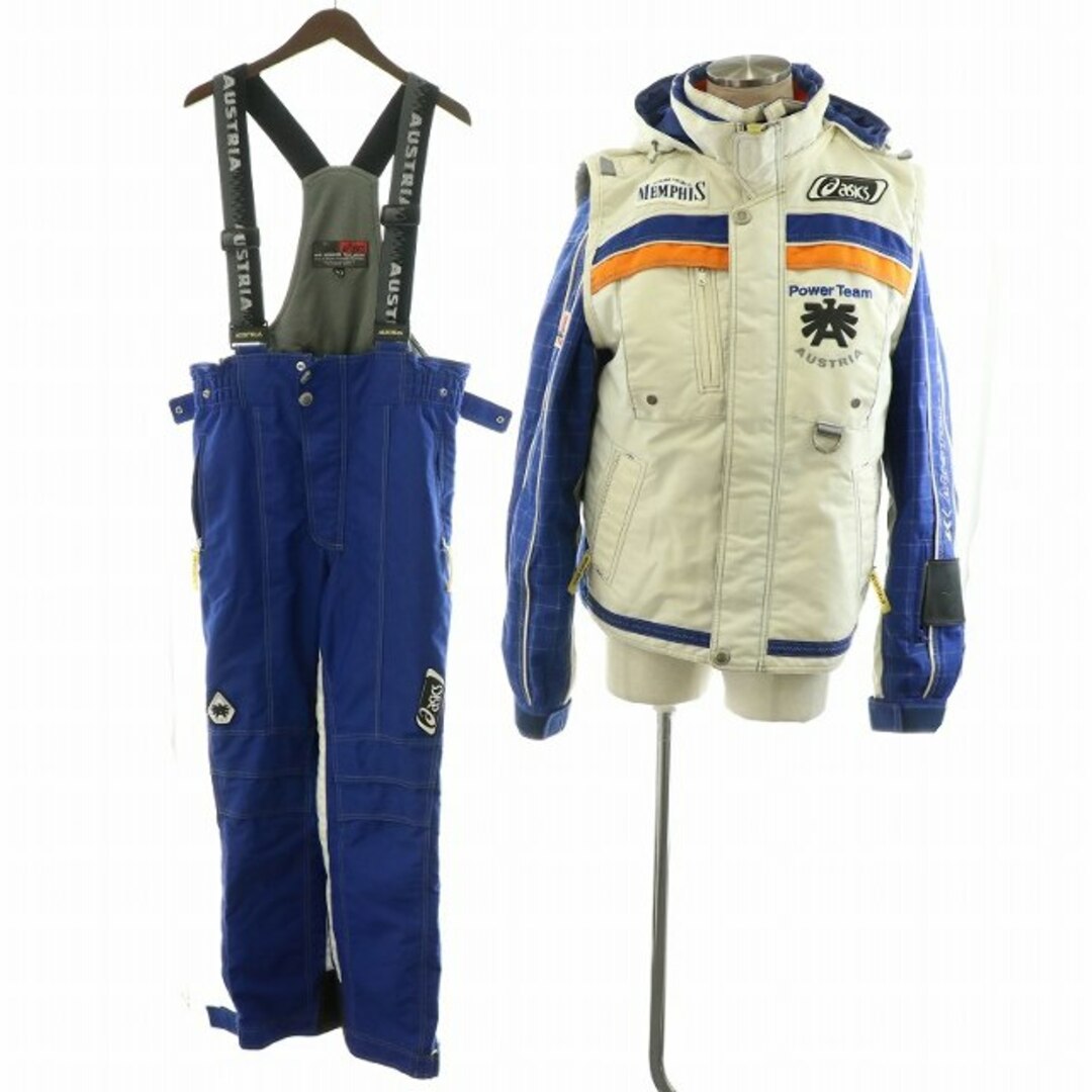 asics - asics 90s Australia セットアップ スキーウェア XL 青 白の