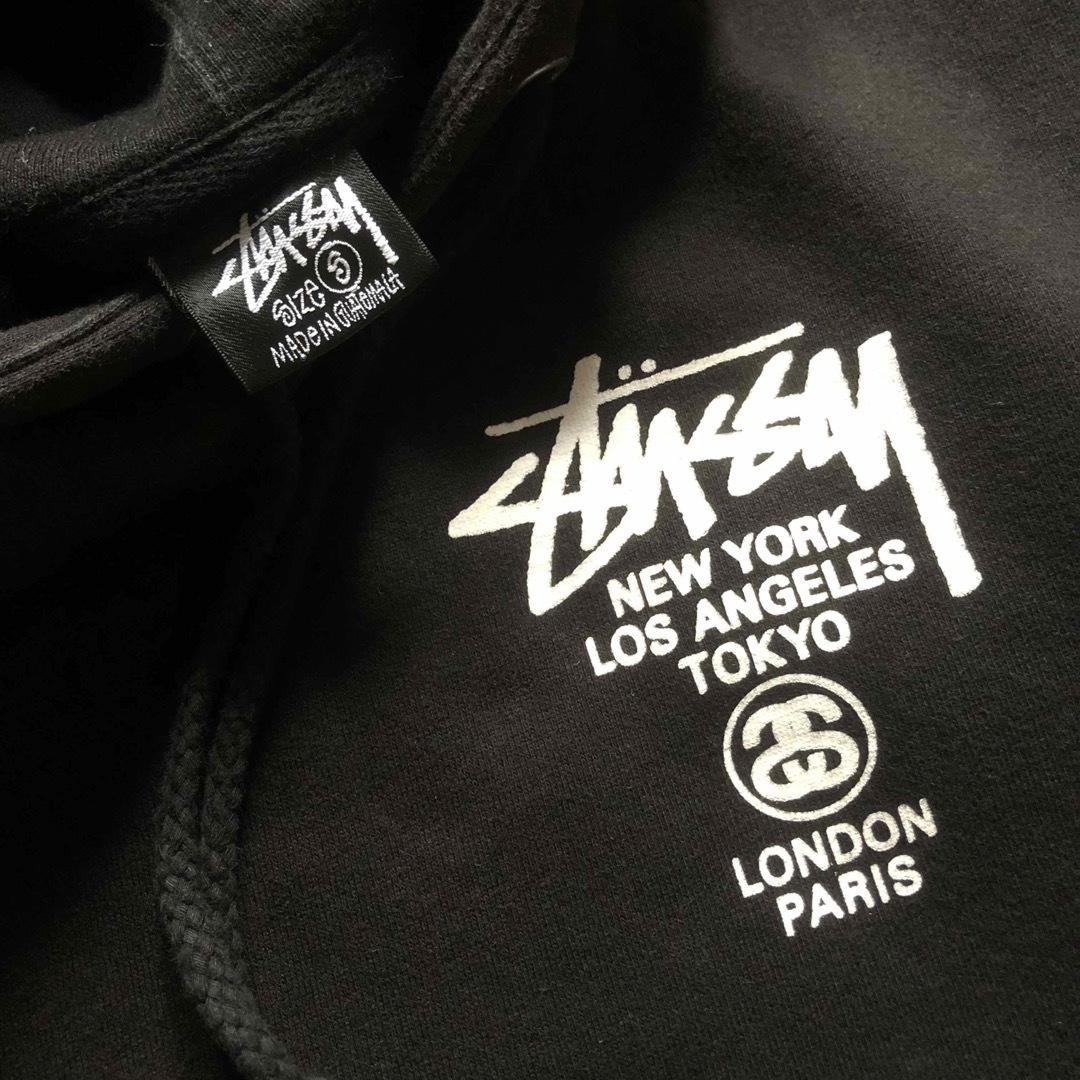 STUSSY - 激レア 黒タグ old stussy パーカー フーディー 両面プリント