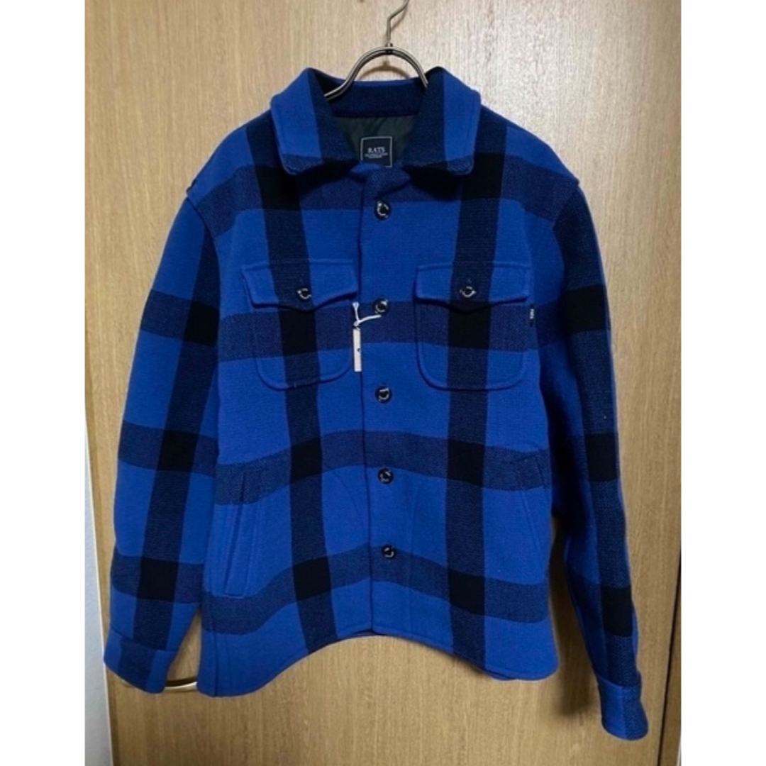 RATS】BUFFALO CHECK SHIRT JKT ブルー Lサイズ