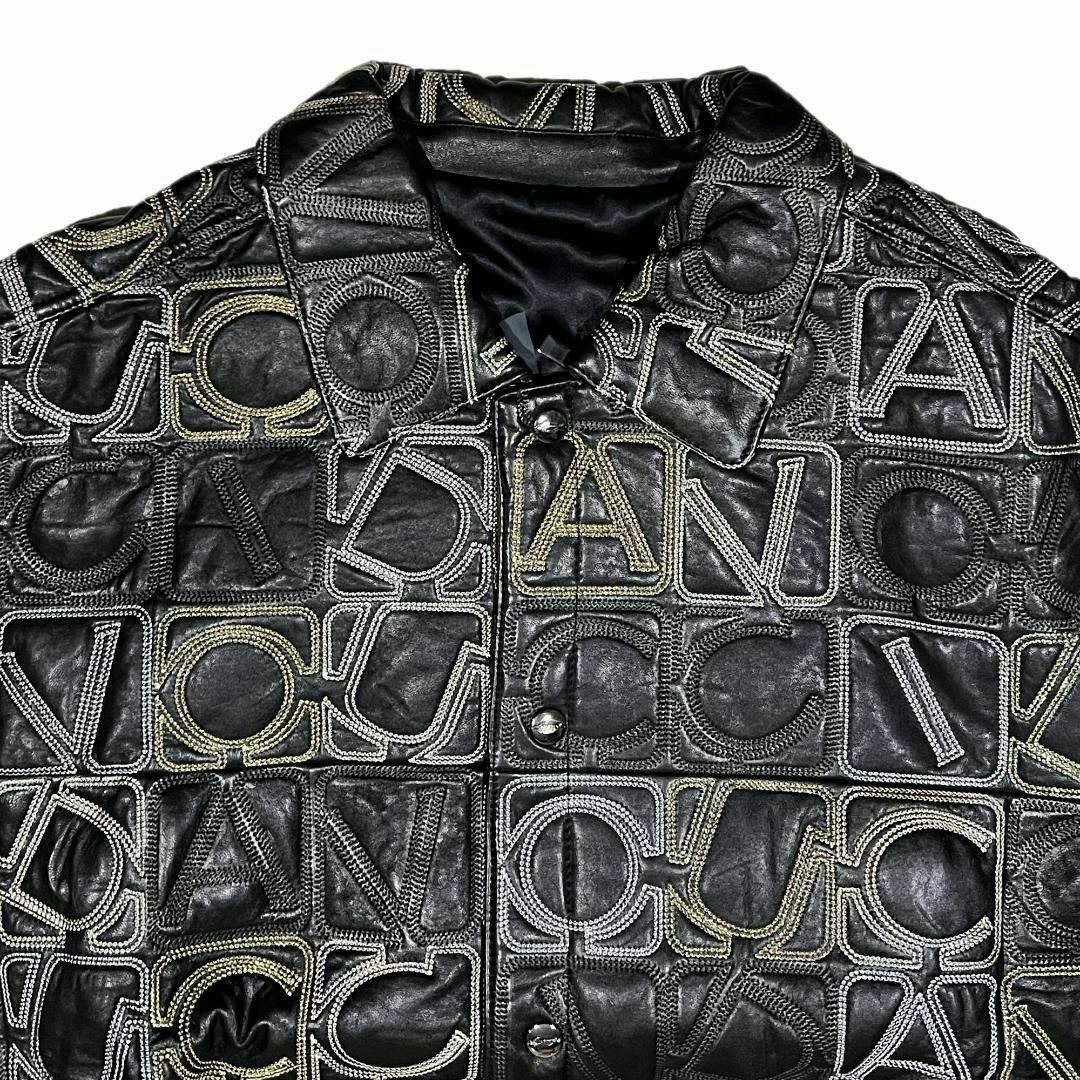 DAVOUCCI - ダボーチ 型押し モノグラム リアルレザー ジャケット