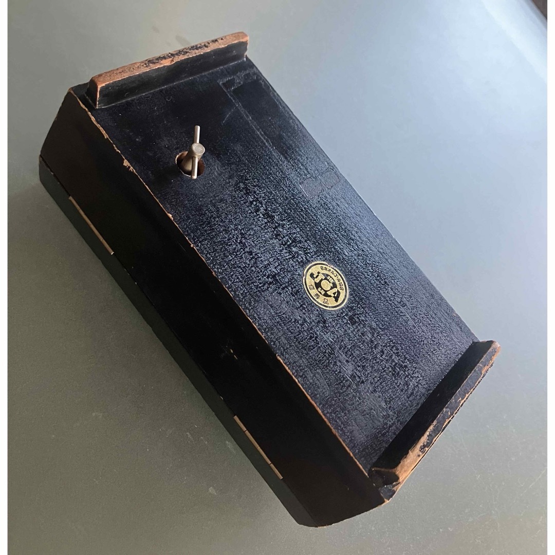 昭和レトロ オルゴール 木製箱 木彫 ビンテージ 宝石箱 ジュエリー