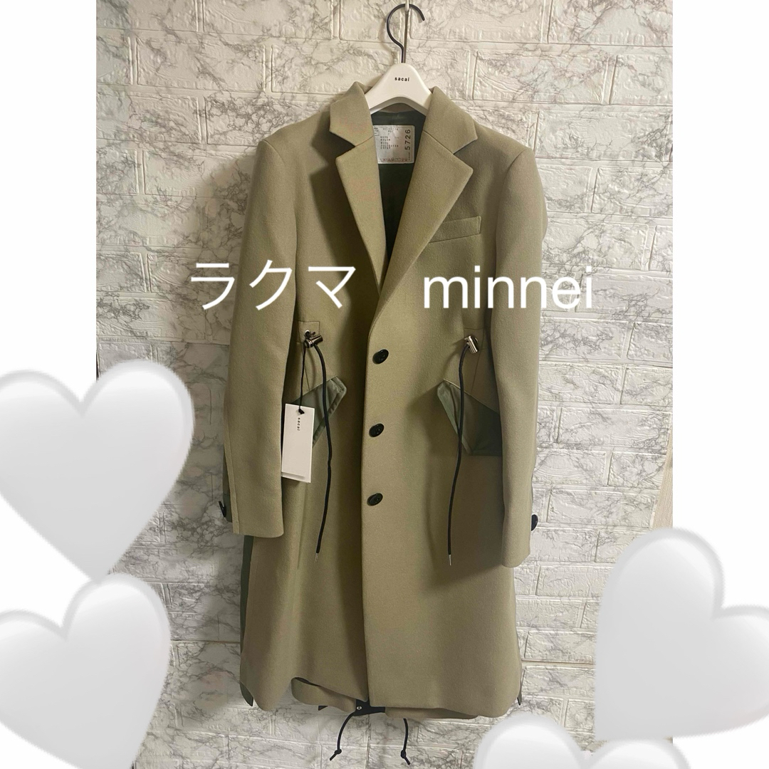 sacai - sacai サカイ ウール メルトン コート MA-1 ロング チェスター