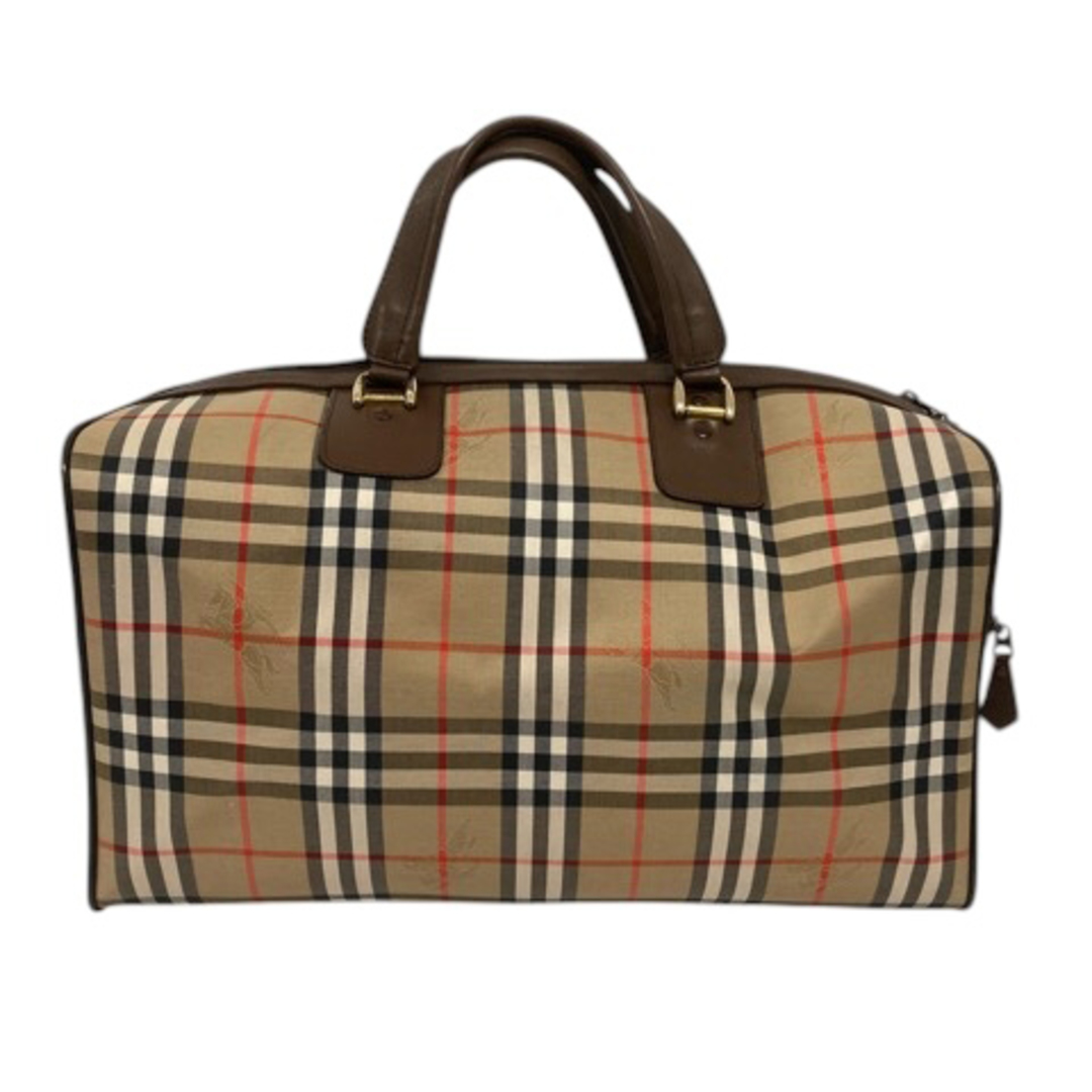 バーバリーズ ボストンバッグ ノバチェック シャドーホース ブラウン