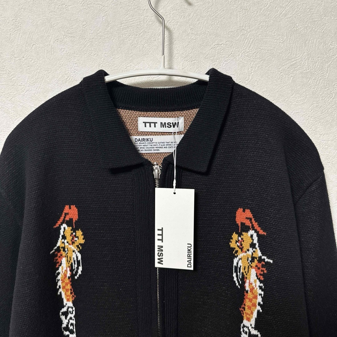 TTT_MSW - 新品未使用 TTT MSW DAIRIKU ジップアップカーディガン 黒