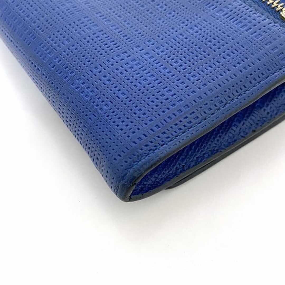 LOEWE - ロエベ 二つ折り 長財布 ブルー リネン 財布 レザー 中古