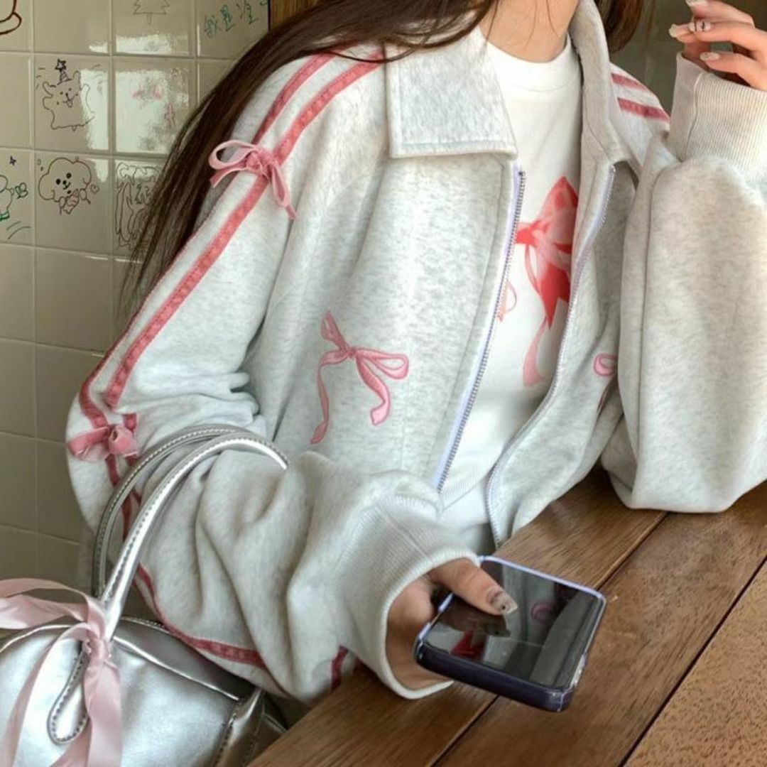 M スウェットセットアップ ジャージ 上下セット 黒 ピンク ライン