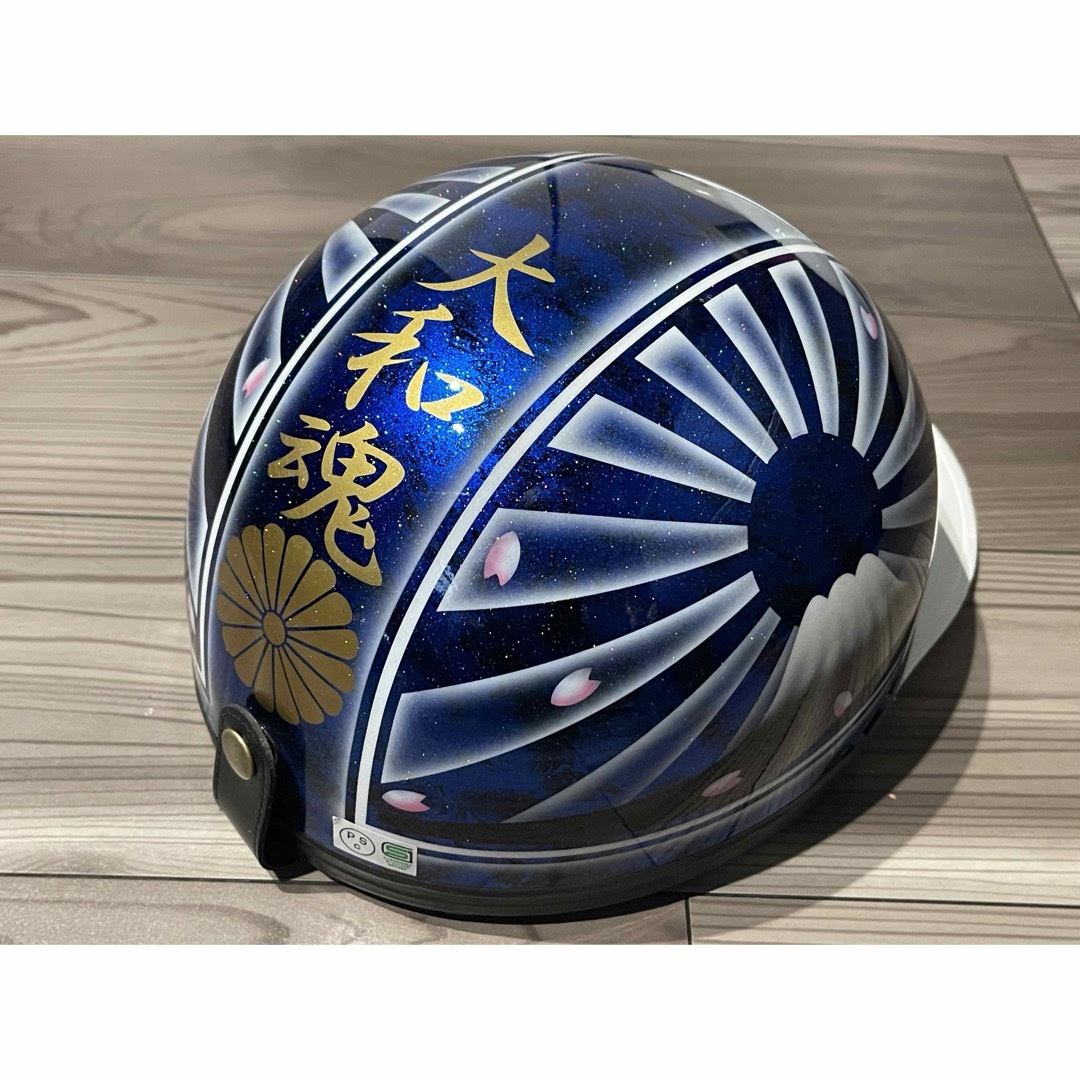 ラメ 青ラメ 富士日章 コルク半 ヘルメットの通販 by paint｜ラクマ