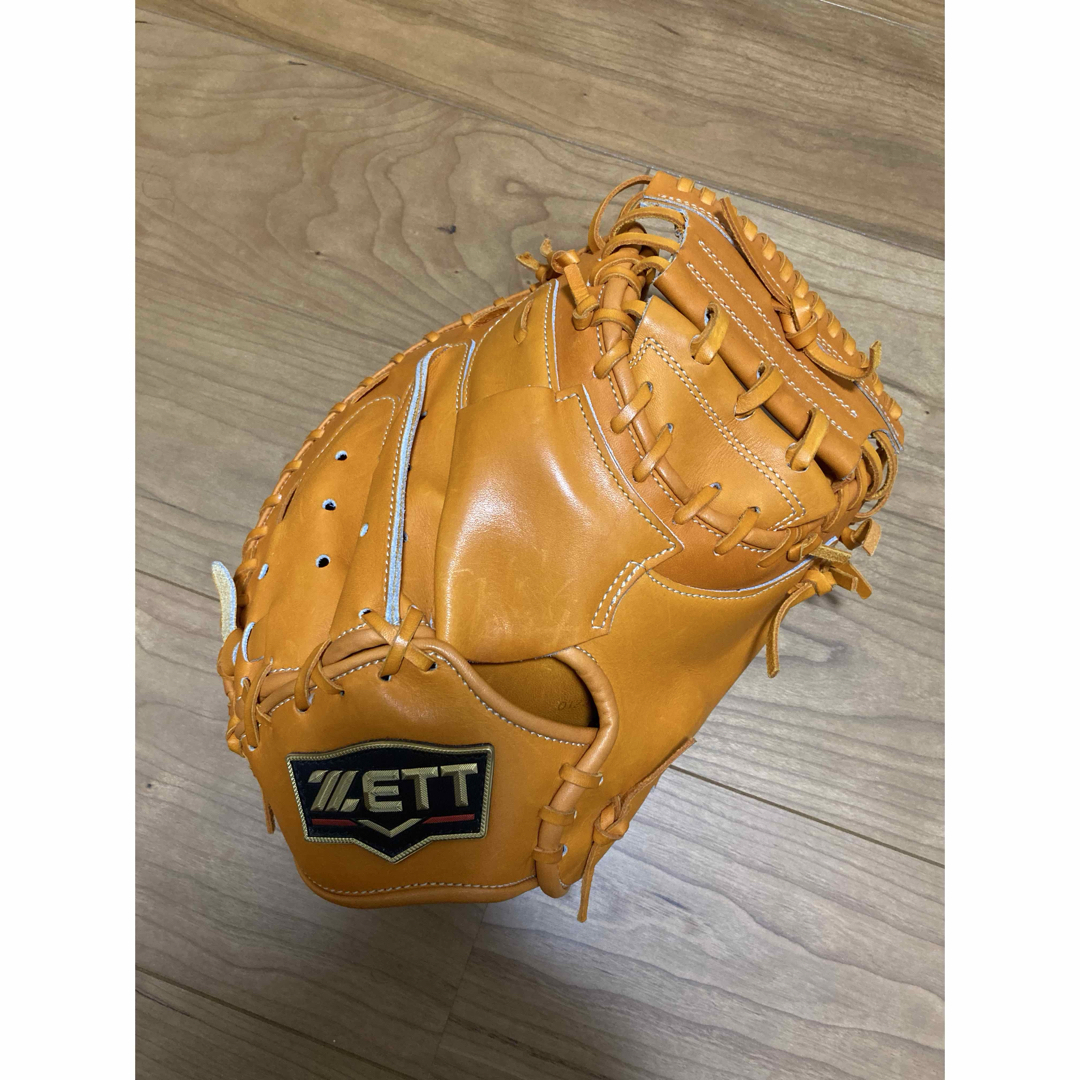 訳あり商品 ZETT 左投げ 硬式 ファーストミット ディープオレンジ
