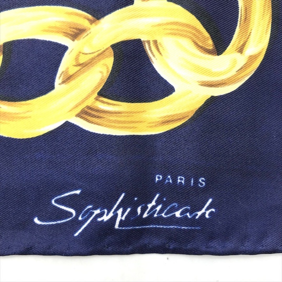 CHANEL - 美品 CHANEL シャネル チェーン ロゴ スカーフ 大判 シルク