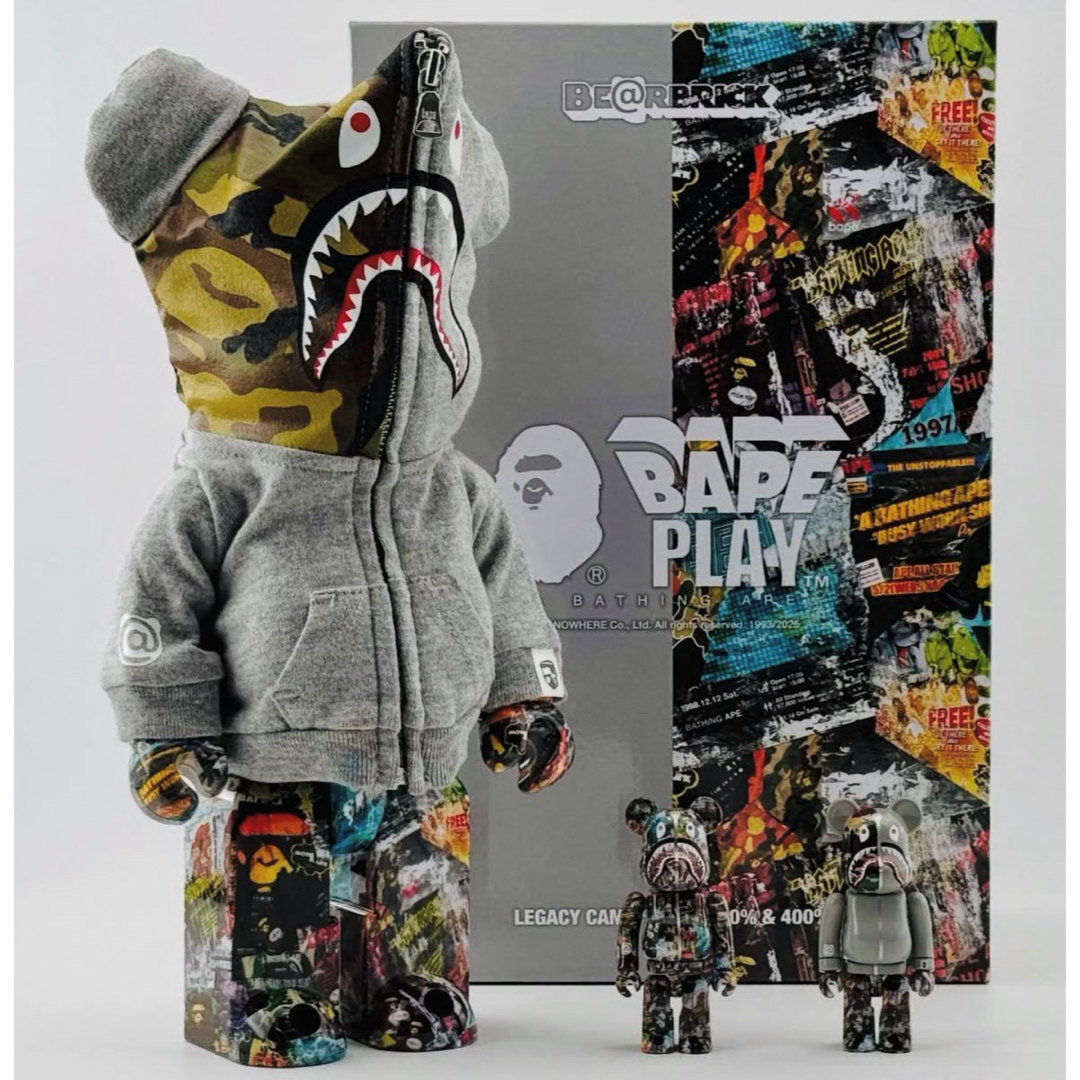 MEDICOM TOY - BE@RBRICK BAPE LEGACY CAMO SHARK （3個セット）の通販