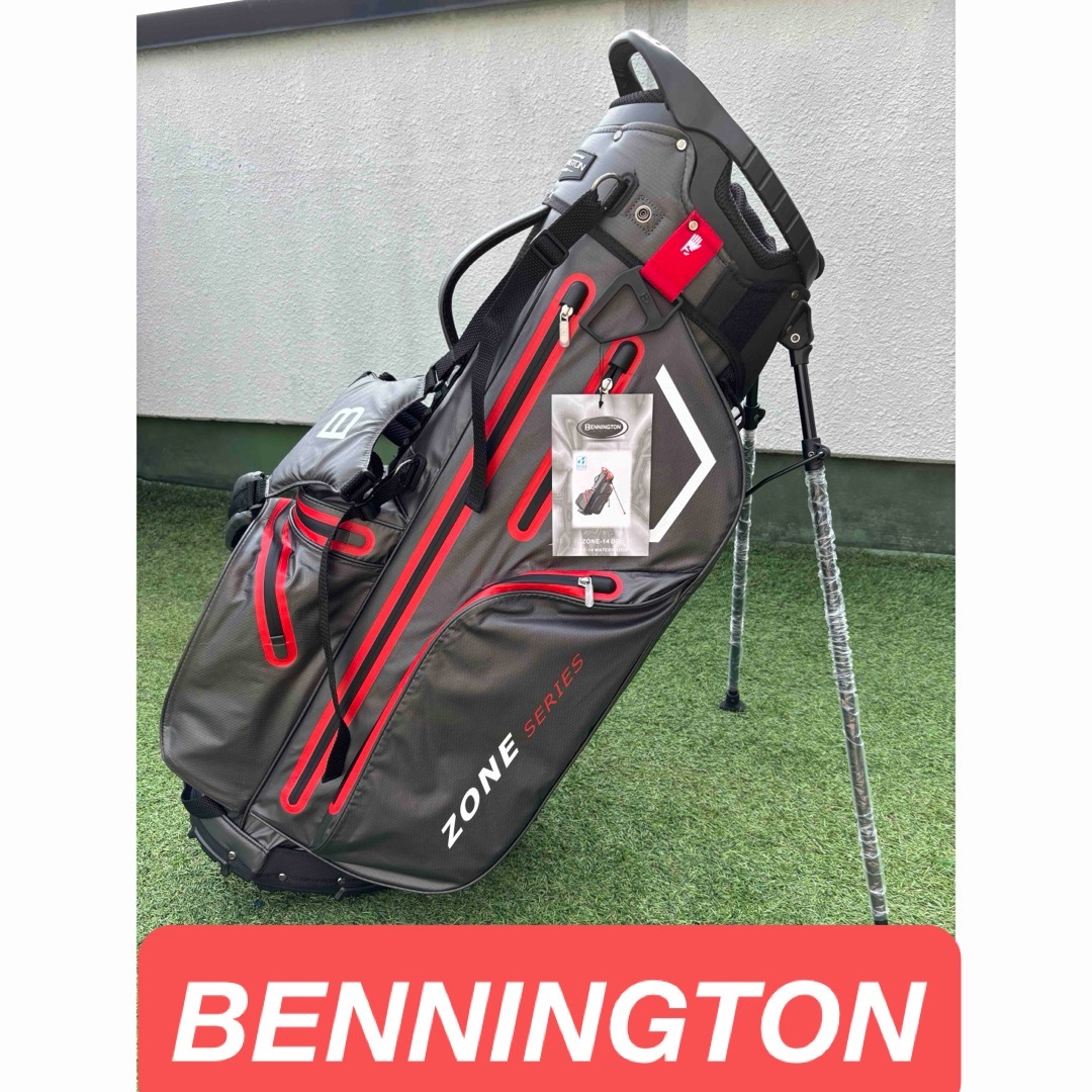 BENNINGTON ZONE キャディバッグ グレー⁄レッド14分割 ベニントン ZONE