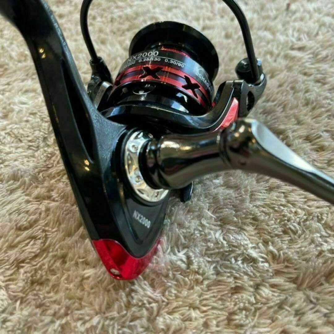 スピニングリール 2000 赤 左右交換可能 海釣り ブラックバス 新品