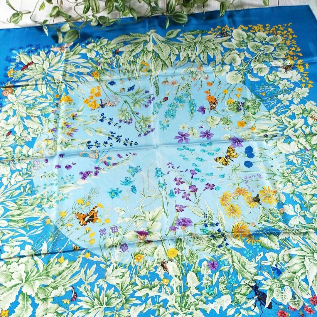 極美品✨箱付 エルメス カレ90 LA PRAIRIE／草原 スカーフ 大判 極美