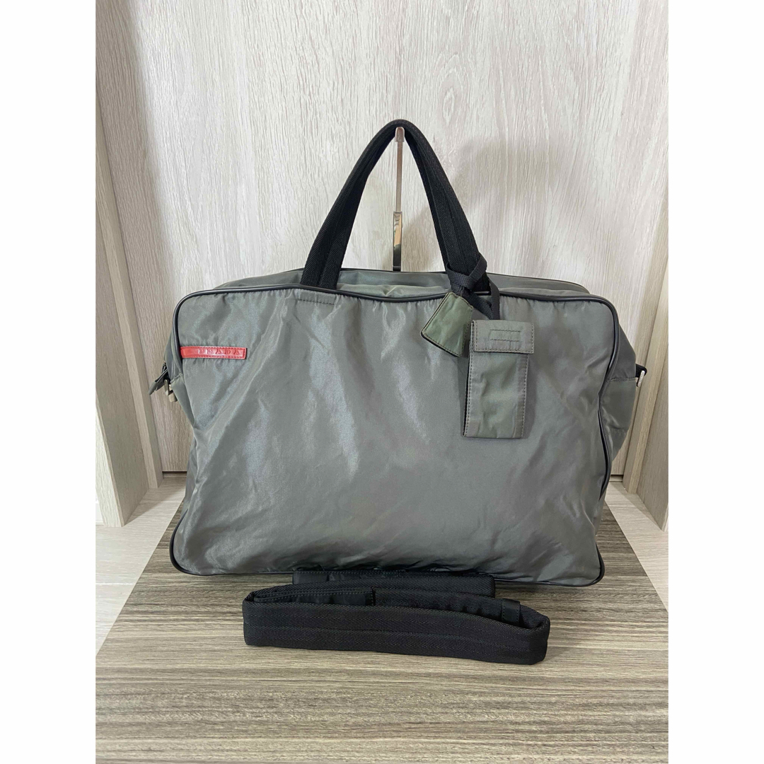 PRADA スポーツ ボストンバッグ ナイロン 大容量 カーキ