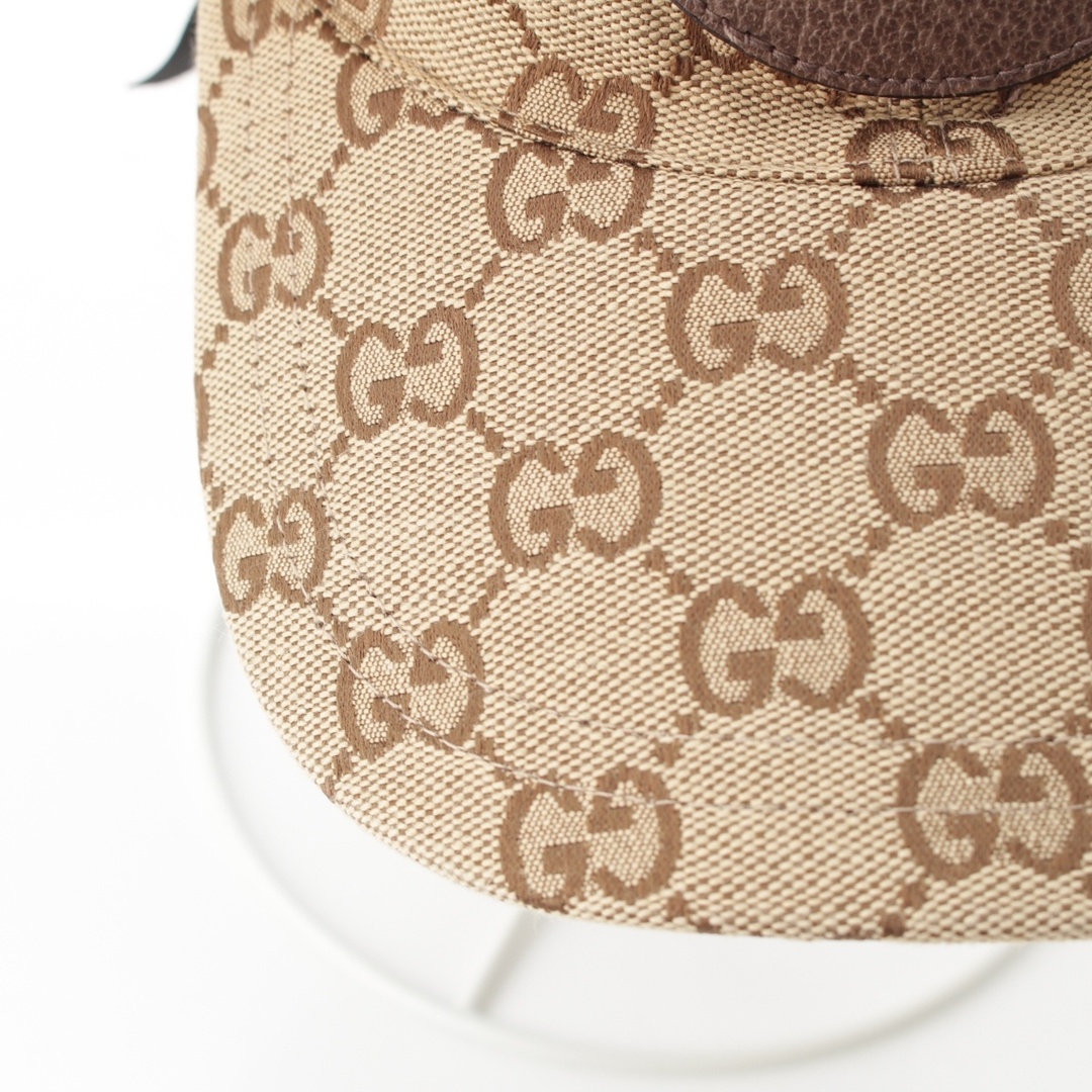 GUCCI - グッチ GGキャンバス ロゴパッチ キャップ 帽子 ブラウン L