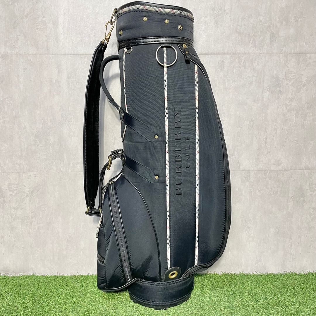 希少☆ バーバリー BURBERRY キャディバッグ ゴルフ 黒 ノバチェック