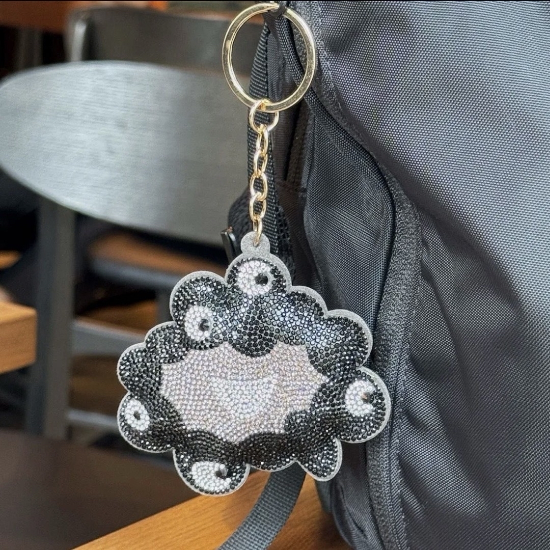 万博 ミャクミャク ラインストーン マスコット キーホルダー 黒