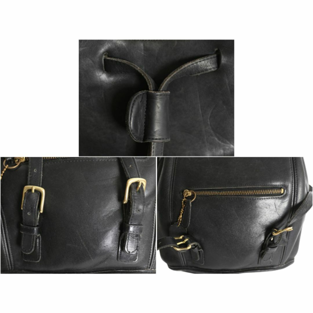 COACH - USA製 オールドコーチ 本革 レザー バッグ レディース 黒