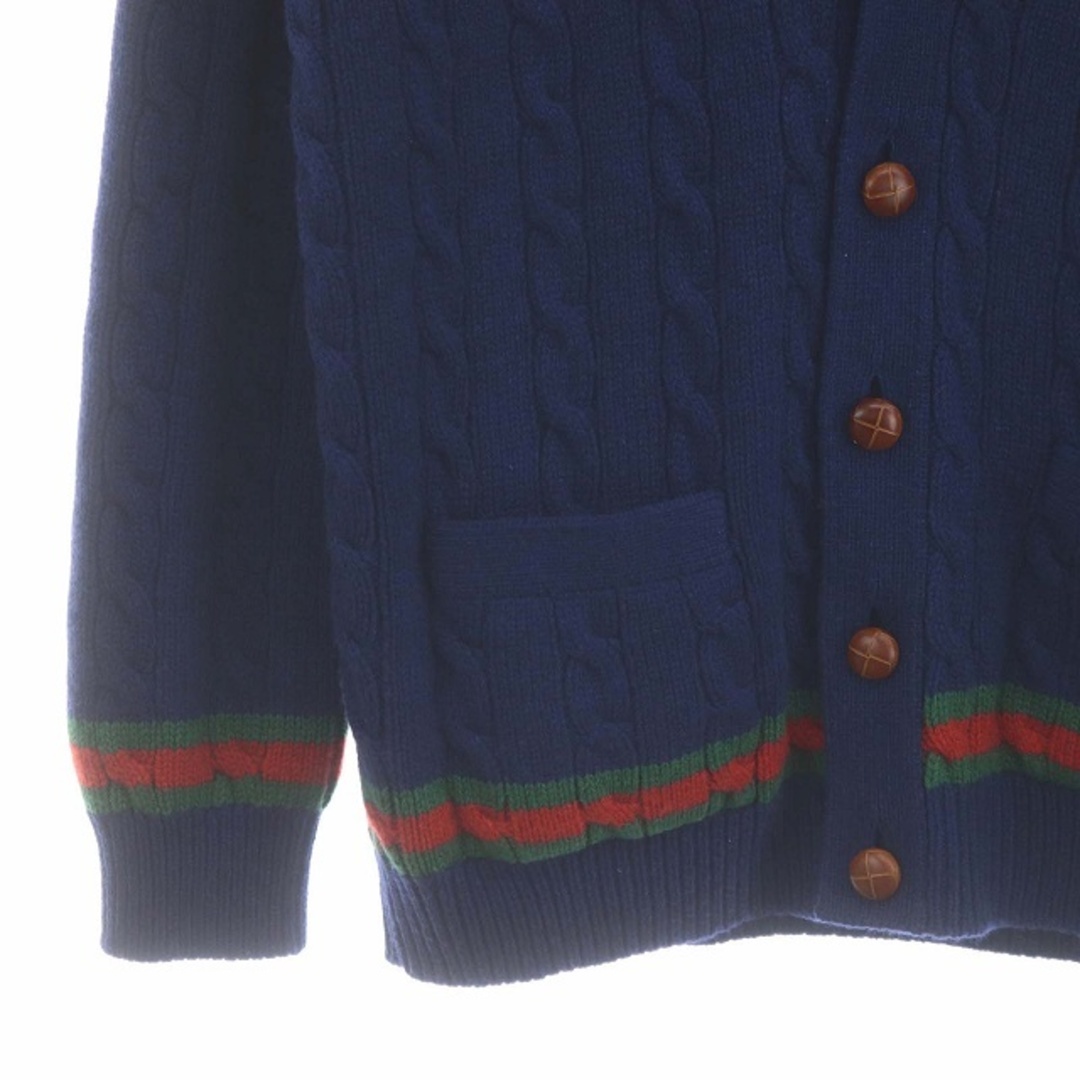 GUCCI - グッチ ウェブ ストライプ付き ケーブルニット カーディガン