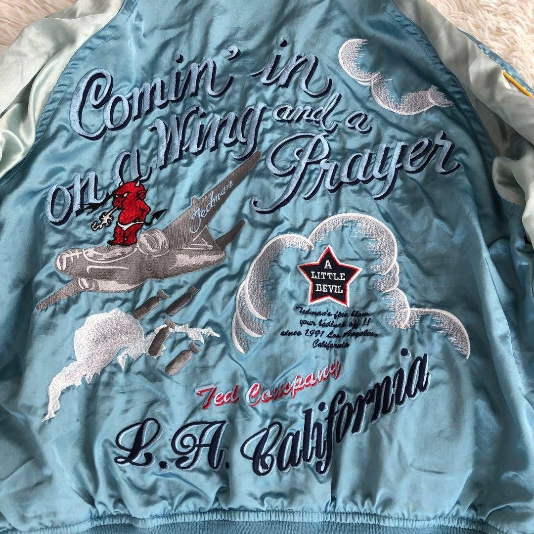 TEDMAN - TEDMANテッドマンリバーシブルスカジャン別珍ブラック水色