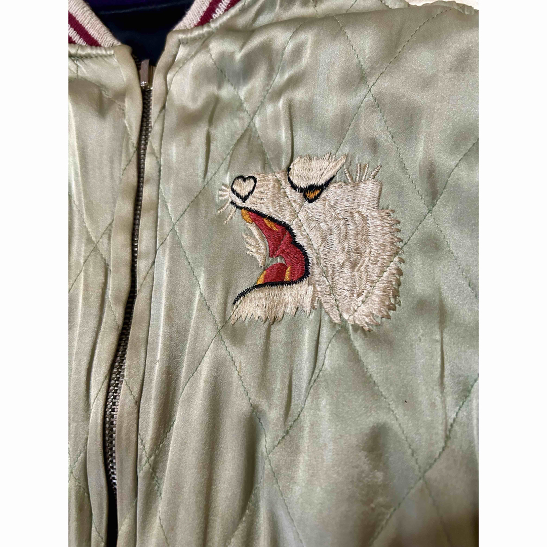 スカジャン ☆ドラゴン虎 舞子 リバーシブル ヴィンテージ シルクの