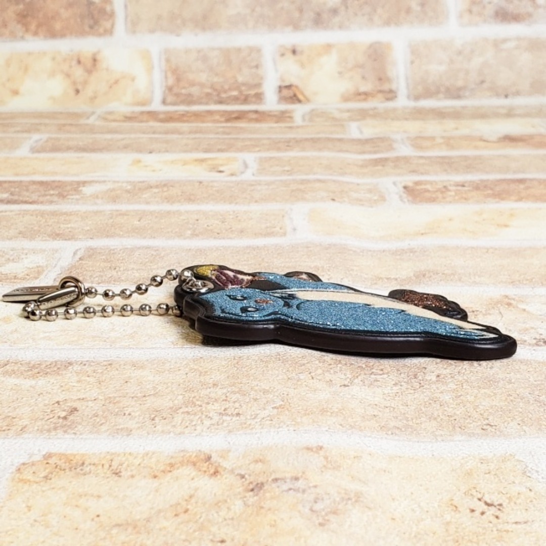 COACH - コーチ COACH ☆ レザー チャーム ラメ フクロウ カクテル