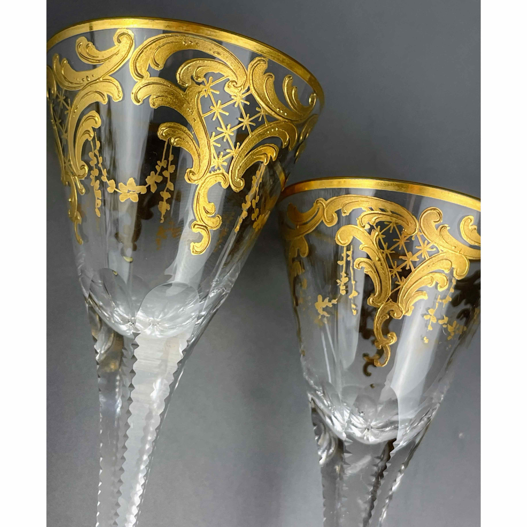 美品】モーゼル 金彩 ショットグラス リキュール 2客セット スプレン