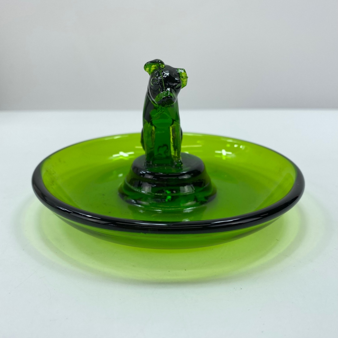 Victor - ビクター犬ニッパー君3色揃い 灰皿 ガラス製 アッシュトレイ