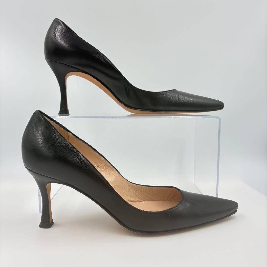 超美品✨MANOLO BLAHNIK 黒 レザー パンプス 36サイズ 保存袋