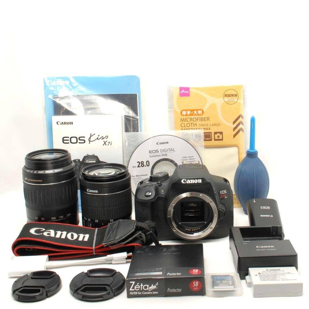 Canon - ☘️美品✨スマホ転送☘️Canon kiss x7i 望遠ダブルズーム