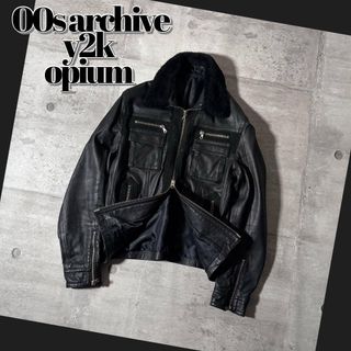 2000's mouton leather jacket y2k opiumの通販 by m brand｜ラクマ