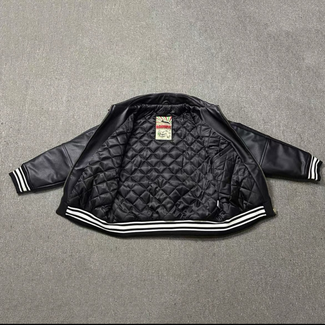 S】corteiz レザージャケット ブラックの通販 by Nicole Ma｜ラクマ