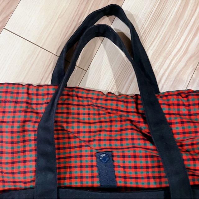 マザーズバッグ 赤チェック 美品familiar マザーズバッグ 赤系