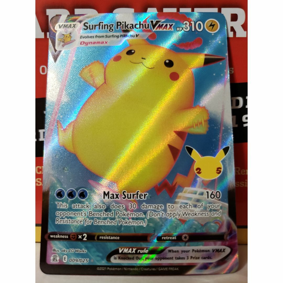 英語版 なみのりピカチュウ VMAX 25th 009/025 ポケカの通販 by