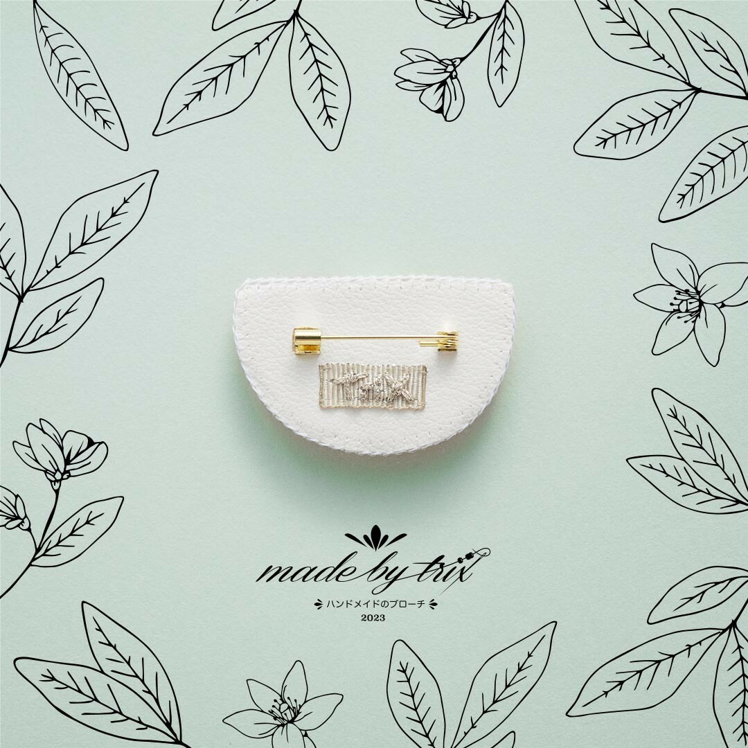 MANDARIN ORANGE みかん ビーズ刺繍ブローチの通販 by ✧made.by.trix