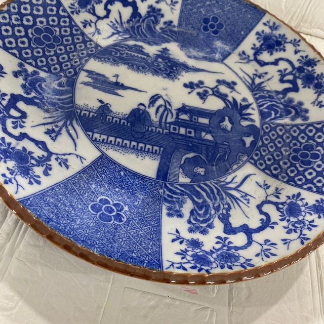 イゲ皿 大皿 平皿 飾り皿 染付 骨董品の通販 by リア｜ラクマ