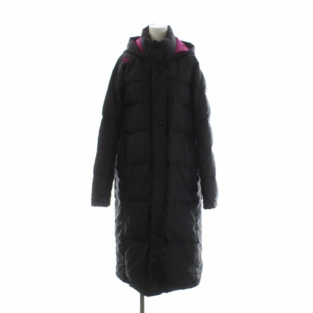 MIZUNO - ミズノ ダウンコート ベンチコート ロング L 黒 ピンク 86JB