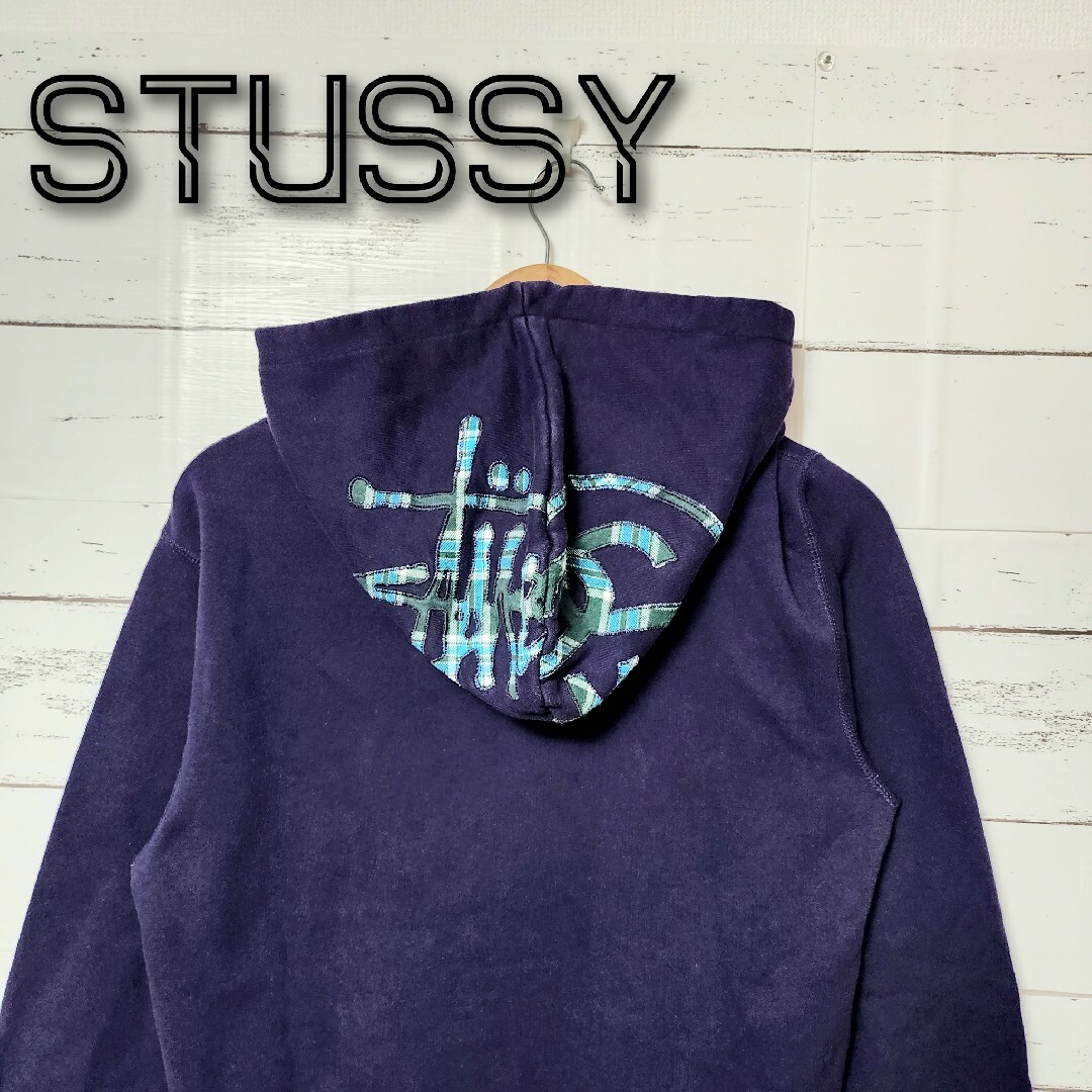 STUSSY - 《超希少》STUSSY ステューシー ジップパーカー ネイビー