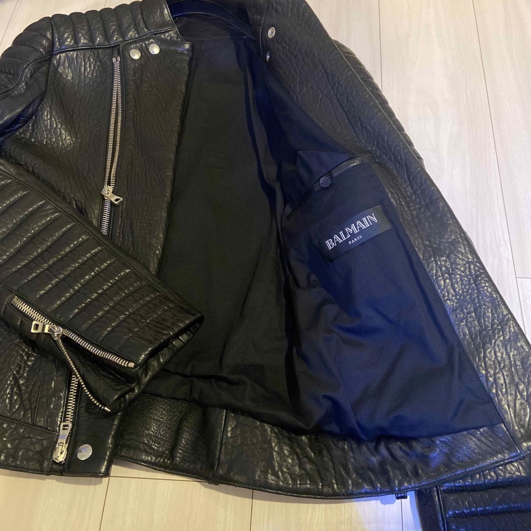 BALMAIN - 極美品☆ BALMAIN 牛革 定番レザージャケット☆バルマン(着