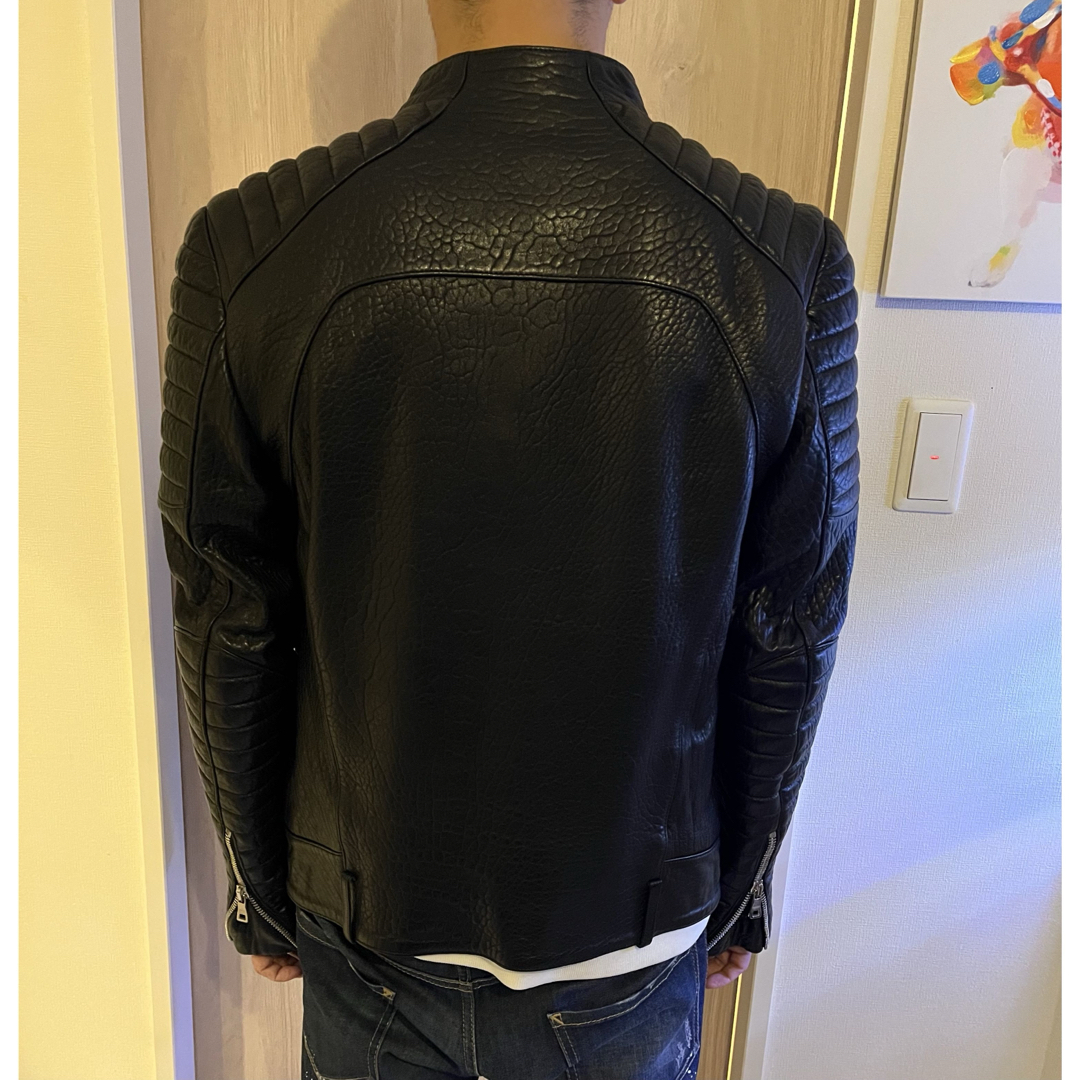 BALMAIN - 極美品☆ BALMAIN 牛革 定番レザージャケット☆バルマン(着