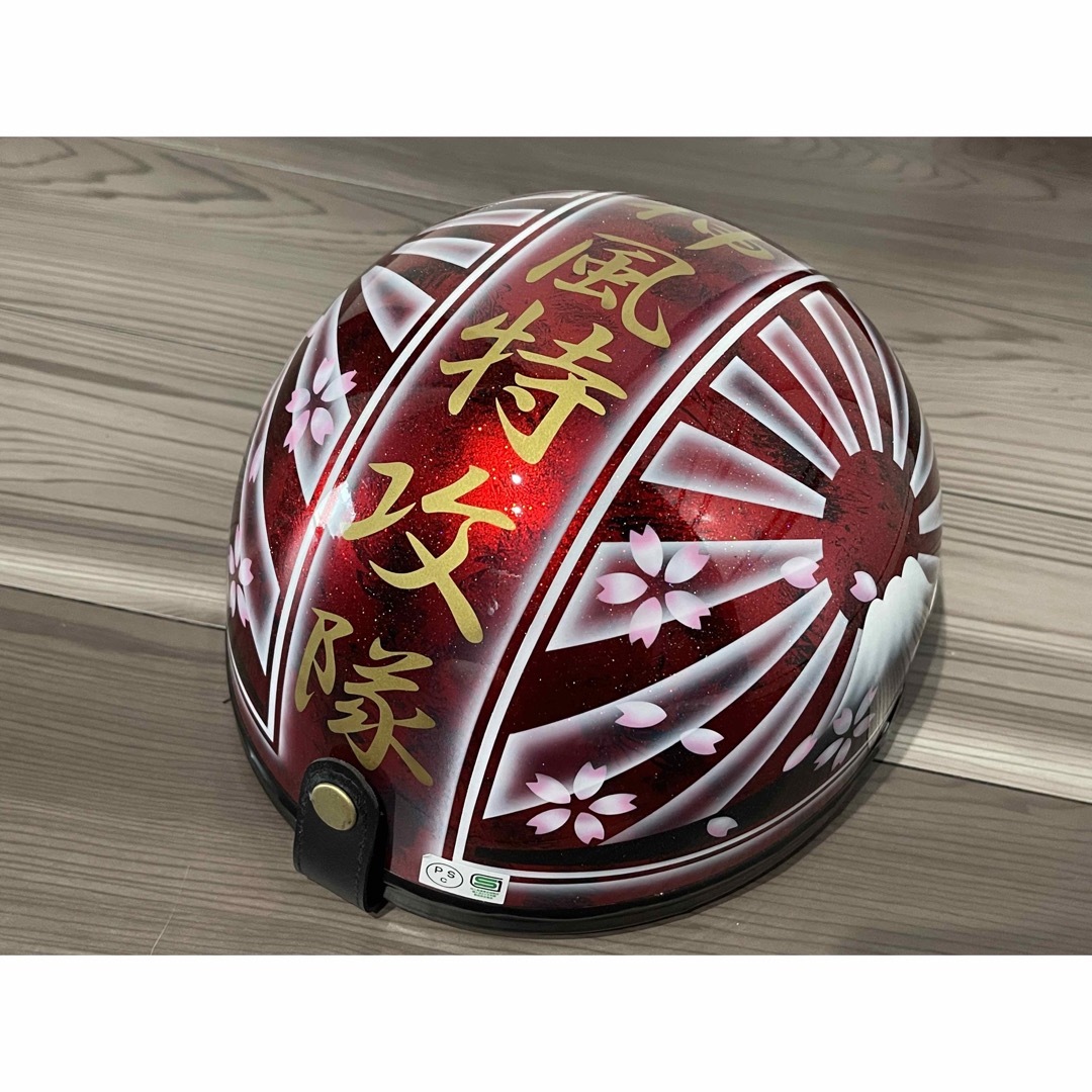 七色ラメ 桜 富士日章 コルク半 ヘルメット 旧車會 暴走族の通販 by