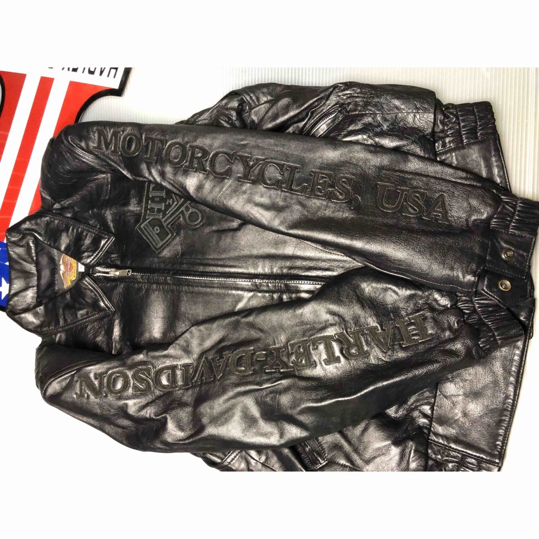 Harley Davidson - 【稀少！全面刺繍！入手困難】美品羊革ハーレー