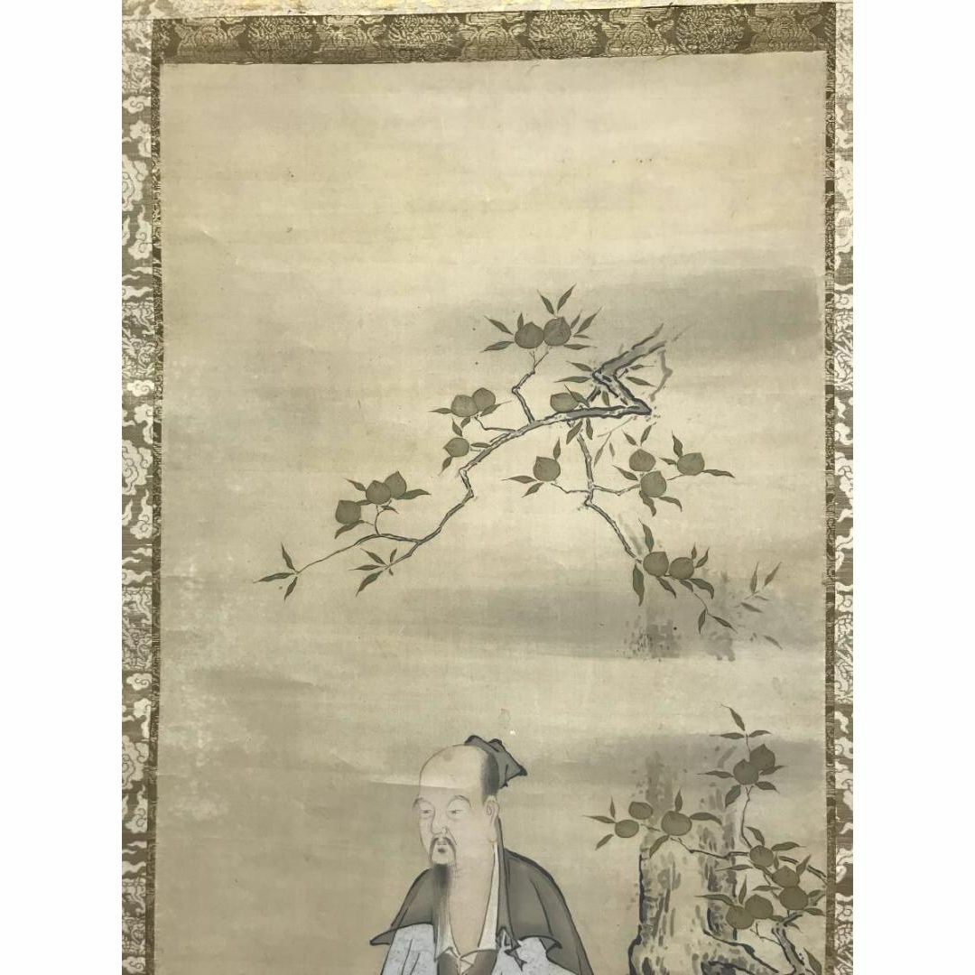 真作】狩野探信/桃仙人図/人物図/掛軸☆宝船☆AC-168の通販 by 掛軸