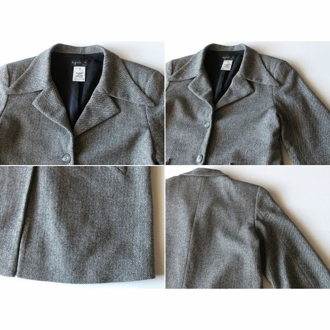 agnes b. - 90sビンテージ アニエスべー ツイード ハーフコート ロング