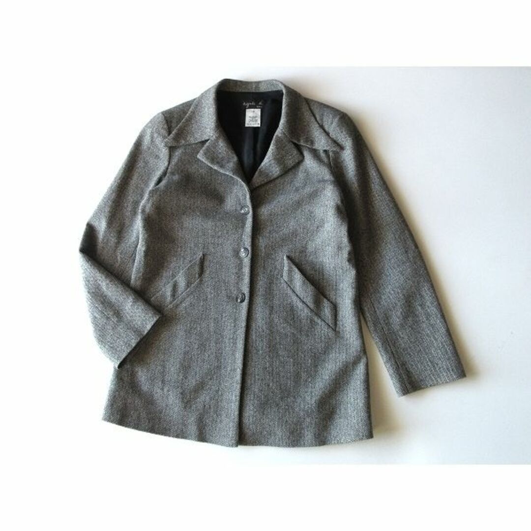 agnes b. - 90sビンテージ アニエスべー ツイード ハーフコート ロング