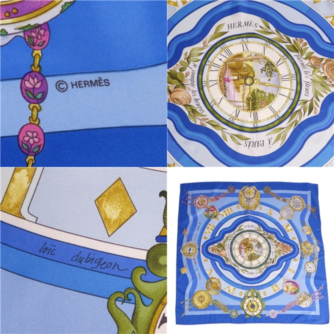 HERMES - エルメス HERMES スカーフ カレ90 Parmi les fleurs 時の輪舞